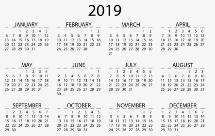 Area,text,monochrome - Free Printable 2020 Calendar, HD Png Download, Free Download
