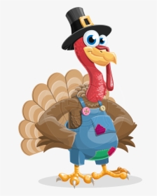 Thanksgiving Turkey Cartoon Vector Character Aka Mr - Transparent Turkey Thanksgiving Png, Png Download, Free Download