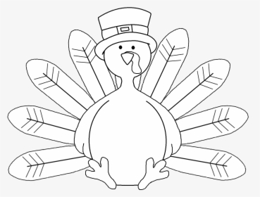Turkey Png Black And White - Cute Turkey Clipart Black And White, Transparent Png, Free Download
