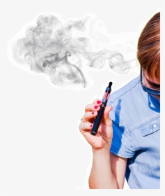 Woman Smoking An E-cigarette - Sketch, HD Png Download, Free Download