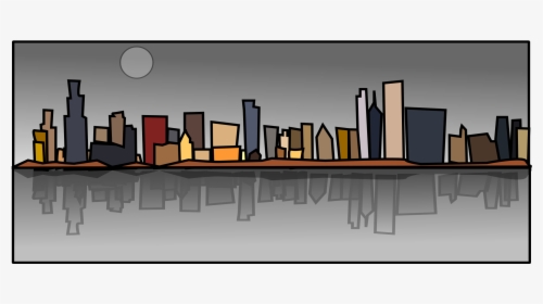 City,skyline,metropolis - Chicago Buildings Cartoon, HD Png Download, Free Download