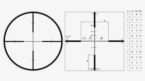 G2b Mil-dot Reticle And Subtensions - G2b Mil Dot Steiner, HD Png Download, Free Download