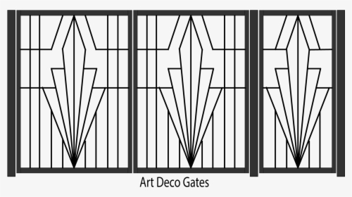 Gate Clipart Metal Bar - Art Deco Iron Gates, HD Png Download, Free Download