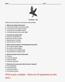 2016 A+ Literature Guide The Raven Test Answers, HD Png Download, Free Download