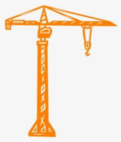 Transparent Crane Hook Clipart - Tower Crane Silhouette Png, Png Download, Free Download