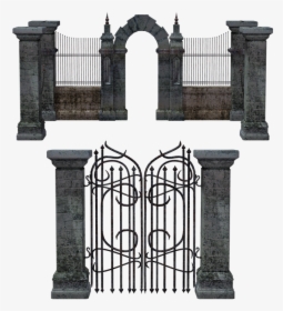 Gate, Portal, Entrance, Fence, Iron, Stone, Mausoleum - Clipart Black And White Lgate, HD Png Download, Free Download