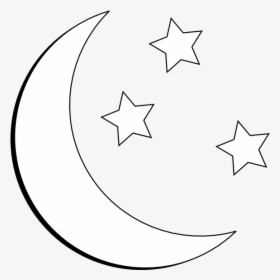 Moon And Stars Outline Clip Art At Clipart Library - Moon And Star Clipart, HD Png Download, Free Download