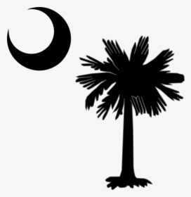 Clip Art Palm Tree With Half Moon Symbol - South Carolina Palm Tree Logo, HD Png Download, Free Download