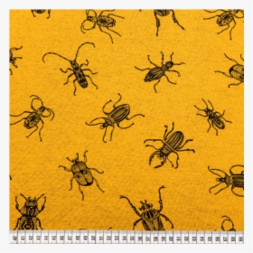Cotton Jogging Fleece Printed Bugs Mustard - Insect, HD Png Download, Free Download