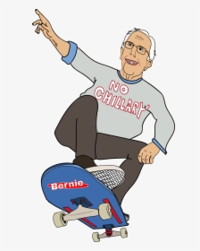 Bernie Sanders On Skateboard, HD Png Download, Free Download