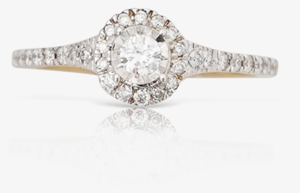 14k Yellow Gold Round Ladies Diamond Ring - Pre-engagement Ring, HD Png Download, Free Download