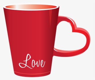 Cups Clipart Happy - Coffee Mug Heart Png, Transparent Png, Free Download