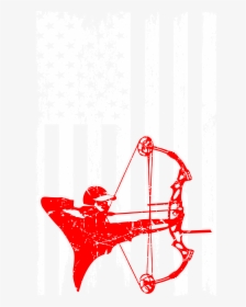 Bow Hunting Outdoors Usa Flag Pride Tshirt - Bow And Arrow, HD Png Download, Free Download