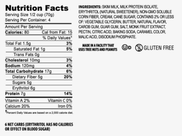 Enlightened Ice Cream Nutrition Information, HD Png Download, Free Download