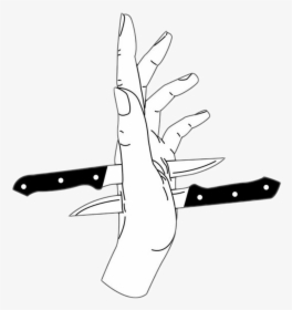 Transparent Knife Png - Knife In Hand Drawing, Png Download, Free Download