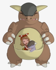 Mammal Cartoon Vertebrate Nose Head Fictional Character - Trainers In Kangaskhan Pouch, HD Png Download, Free Download