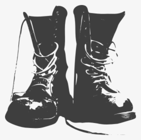 Black Boots Clip Art At Clker - Combat Boot Clipart Transparent, HD Png Download, Free Download