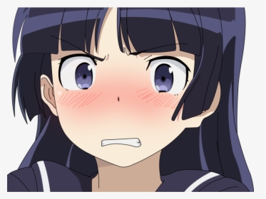 Angry Blushing Anime Face, HD Png Download, Free Download