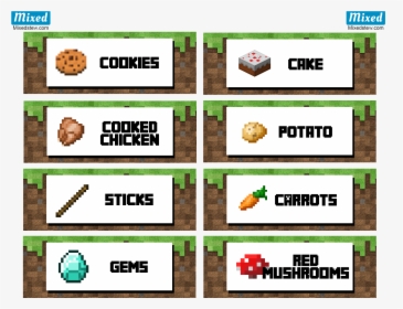 minecraft printable food labels hd png download kindpng