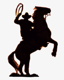 Cowboy On Horse Silhouette, HD Png Download, Free Download