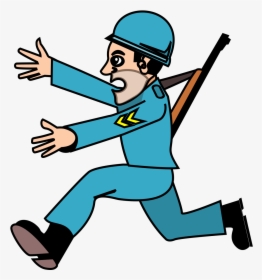 People Running Away Png - Scared Soldier Clipart, Transparent Png, Free Download
