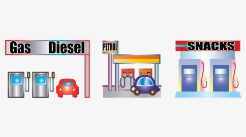 Gas Station, Diesel, Petrol, Fuel, Gasoline, Refuel - Transparent Clipart Petrol Station, HD Png Download, Free Download