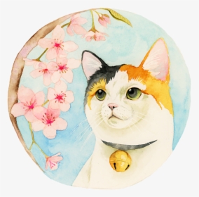 Cute Calico Cat Watercolour, HD Png Download, Free Download