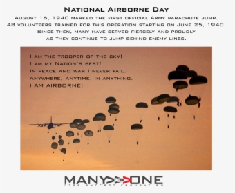 National Airborne Day - Paratroopers Jumping From C 130, HD Png Download, Free Download