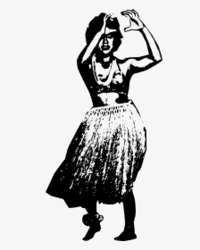Old Style Hula Dancer Outline - Illustration, HD Png Download, Free Download