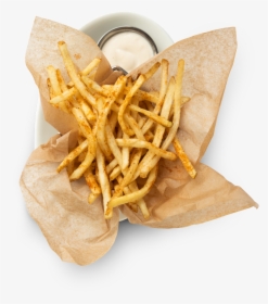A Side Of French Fries On A Plate With A Dipping Sauce - Fast Food, HD Png Download, Free Download
