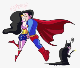 Drawn Superman Wonder Woman And Superman - Easy Cute Wonder Woman Drawing, HD Png Download, Free Download