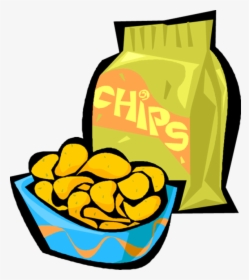 Clip Art Of Yummy Snacks - Potato Chips Clip Art, HD Png Download, Free Download