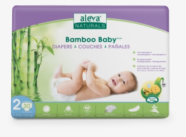 Bamboo Baby Diapers Size 2 Front - Aleva Baby Wipes, HD Png Download, Free Download