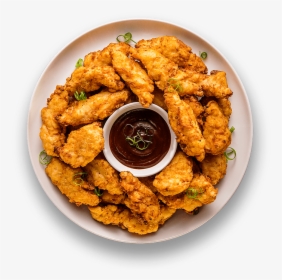 Dish,food,cuisine,fried Frying,crispy Fried Chicken,bhajji,fried - Chicken Tenders Top View, HD Png Download, Free Download