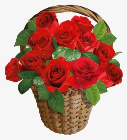Valentines Day Roses Png Download Image - Rose Basket Png, Transparent Png, Free Download