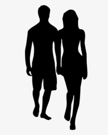Couple Silhouette Beach - Couple Silhouette Holding Hands, HD Png Download, Free Download