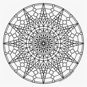 Star And Circle Mandala To Print And Color- Available - Coloring 12 Sided Mandala, HD Png Download, Free Download