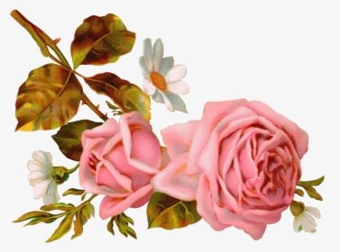 Vintage Clip Art Flowers - Vintage Flower In Png, Transparent Png, Free Download