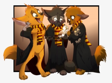Hermione Drawing First Year - Harry Ron And Hermione As Animals, HD Png Download, Free Download