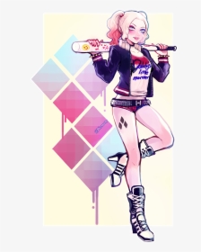 Harley Quinn Suicidé Squad Drawing , Png Download - Harley Quinn Bruce Timm Art, Transparent Png, Free Download