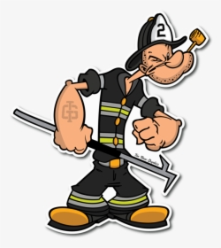 Engine Man Decal Pinterest - Popeye Firefighter, HD Png Download, Free Download