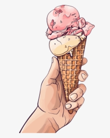 Dairy Product,human Leg,muscle - Holding Ice Cream Cone Png, Transparent Png, Free Download
