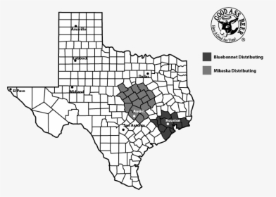 Distribution Map For Texas - County Texas, HD Png Download, Free Download