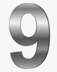 Silver Number Nine Png Transparent Clip Art Image - Silver Numbers One Png, Png Download, Free Download
