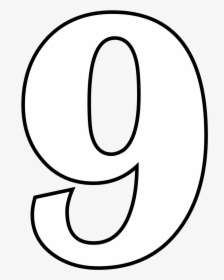 Nine Png Black And White Transparent Nine Black And - Drawing Of Number 9, Png Download, Free Download