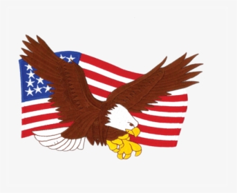 1233 Eagle American Flag Patch 9"w - Bald Eagle, HD Png Download, Free Download