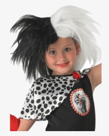 Child Disney Cruella De Vil Wig - Cruella De Vil Fancy Dress, HD Png Download, Free Download