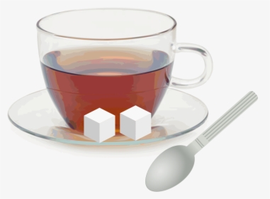 With Saucer Spoon And - Sugar Cubes In Tea, HD Png Download, Free Download