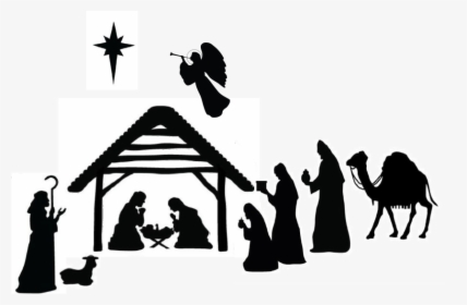 Clip Art Silhouette For Free - Nativity Scene Silhouette Png, Transparent Png, Free Download