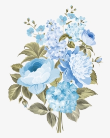 Clip Art My Design Blue Flowers - Blue Vintage Flowers Png, Transparent Png, Free Download